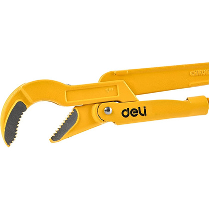 Ключ трубный Deli YS EDL105255 1.5", тип S, расрытие губок 55 мм, желтый - 2