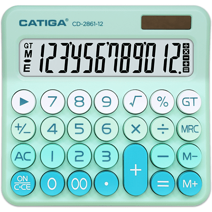Калькулятор настольный CD-2861-12 Catiga, 12-разрядный, пластик, мятный