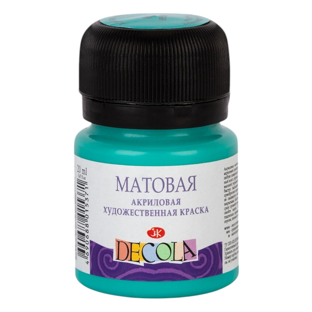 Краска акриловая матовая "Декола", 735 мятная, 20 мл., банка