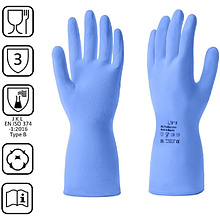 Перчатки латексные HQ Profiline, р-р M, с х/б покрытием, синий