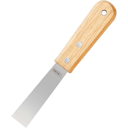 Шпатель Deli YS DL-HD1C, нержавеющий, 25 мм, деревянная рукоятка