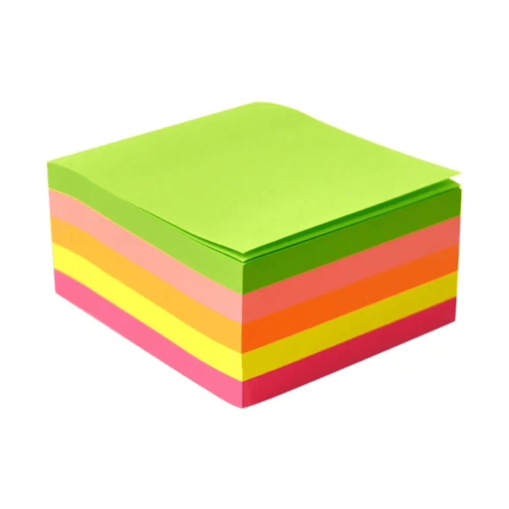 Бумага для заметок на клейкой основе "Yesli:", 75x75 мм, 400 листов, ассорти неон