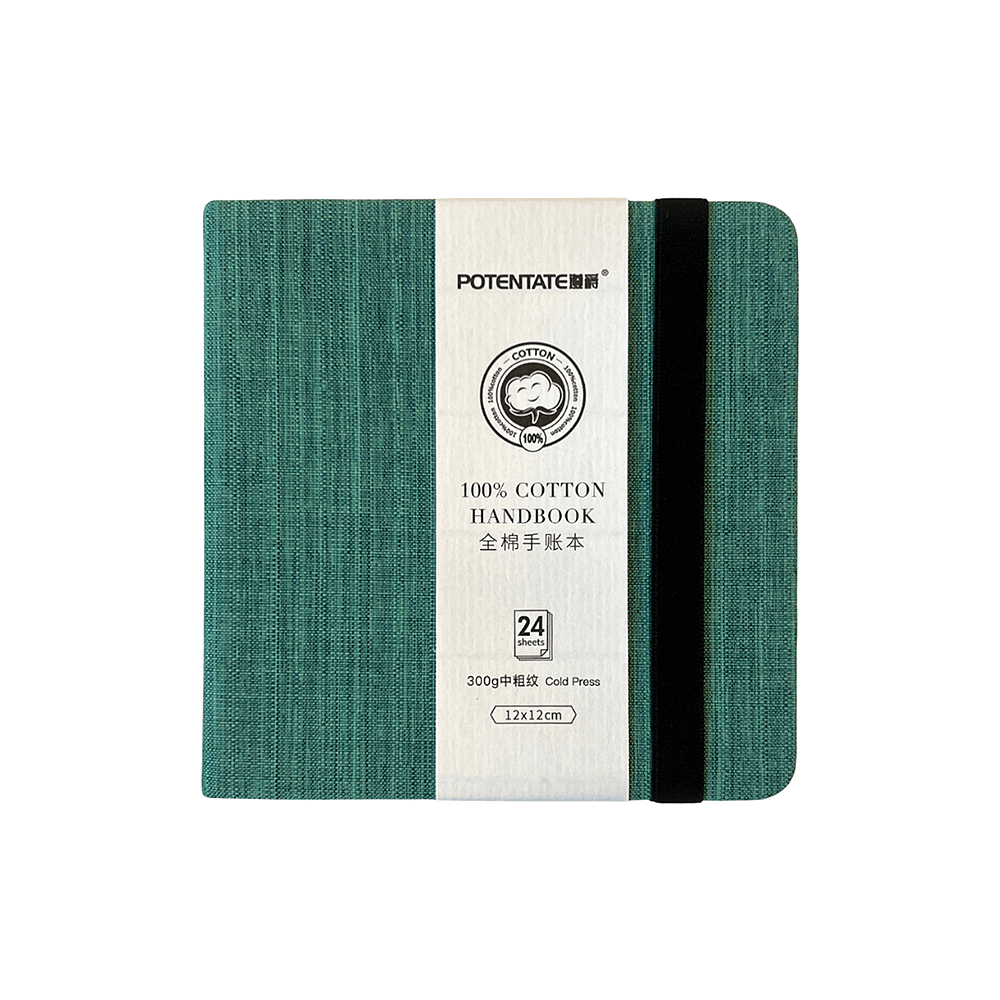 Cкетчбук для акварели "Potentate", горячий пресс, 12х12 см, 300 г/м2, 24 листа, мятный