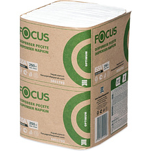 Салфетки бумажные Focus Optimum, 24х18 см, 1 слой, белый, 250 листов