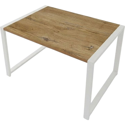 Стол журнальный ALLERD RION, белый муар, Дуб Нокс