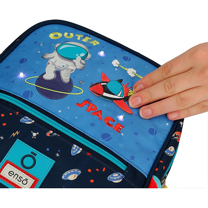Рюкзак школьный Enso "Outer space" L, синий, черный - 5