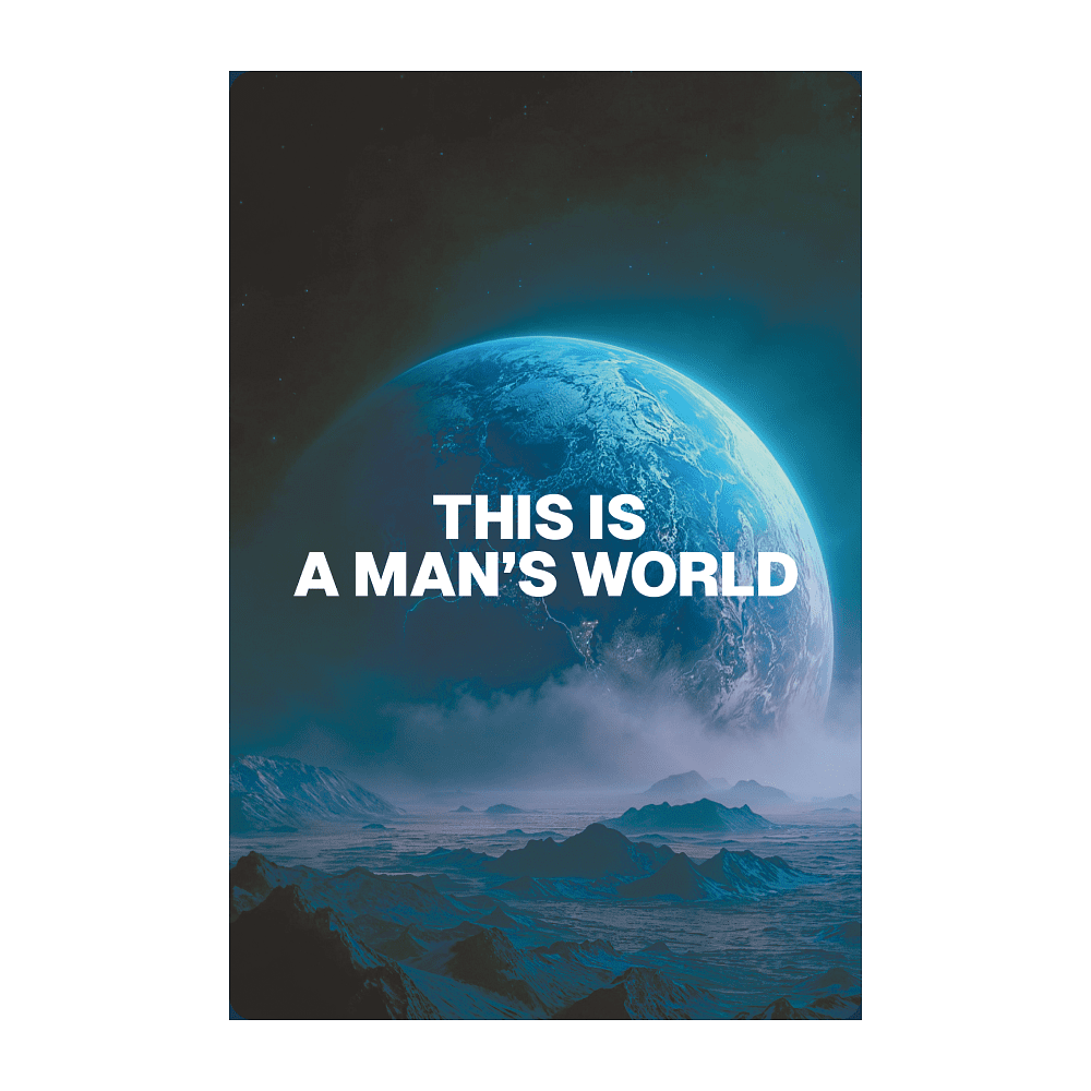 Блокнот "This is a man’s world", A5, 80 листов, темно-синий, срез голографический - 2