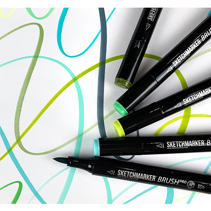 Маркер перманентный двусторонний "Sketchmarker Brush", WG5 теплый серый 5 - 5