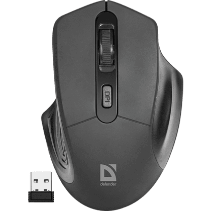 Мышь Defender "MB-345", беспроводная, 800-1600 dpi, черный