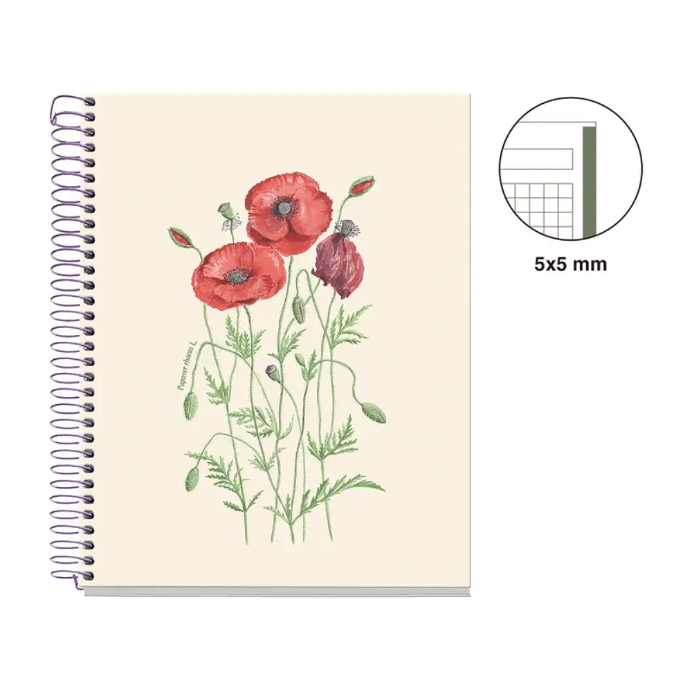 Тетрадь "Entredos Papaver Rhoeda", А5, 80 листов, в клетку, бежевый - 2