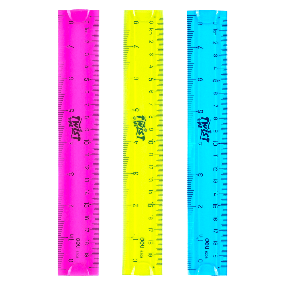 Линейка "Deli E6208", 20 см, ассорти