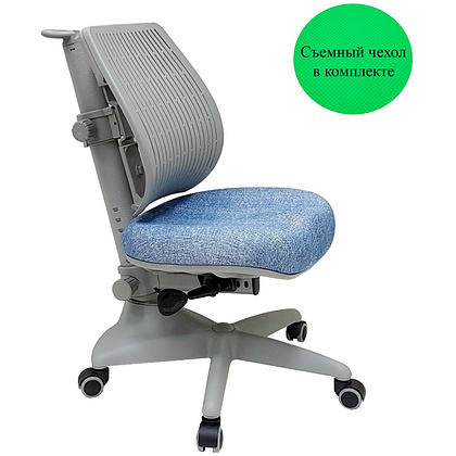 Кресло детское Comf-Pro UR-C3 SPEED ULTRA Chair, пластик, ткань, голубой джинс, пластик, корпус серый, с чехлом салатовым, серый - 2