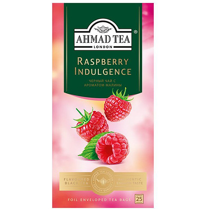 Чай "Ahmad Tea Raspberry Indulgence", 25 пакетиков x1.5 гр, черный, со вкусом и ароматом малины - 2