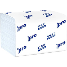 Салфетки бумажные PROtissue, 16х21см, 2 слоя, белый, 200 листов, 100% целлюлоза