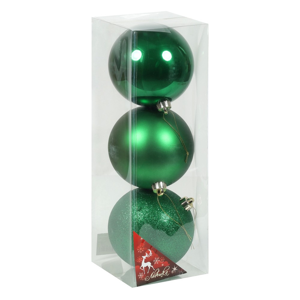 Шар елочный "253238", 15 см, пластик, ассорти, 3шт/уп.