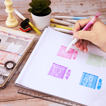 Маркер текстовый двусторонний "Erasable", желтый - 4