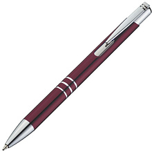 Ручка шариковая автоматическая "Ascot", 0.7 мм, бордовый, серебристый стерж. синий