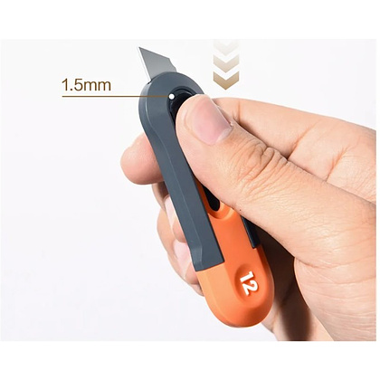 Нож строительный Deli HS HT4007C, 80x25 мм, Soft Touch, оранжевый - 2