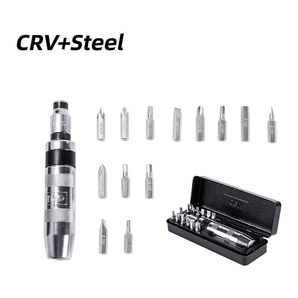 Отвертка ударно-поворотная с набором бит Deli YS EDL8901, 13 шт., металлический кейс - 2