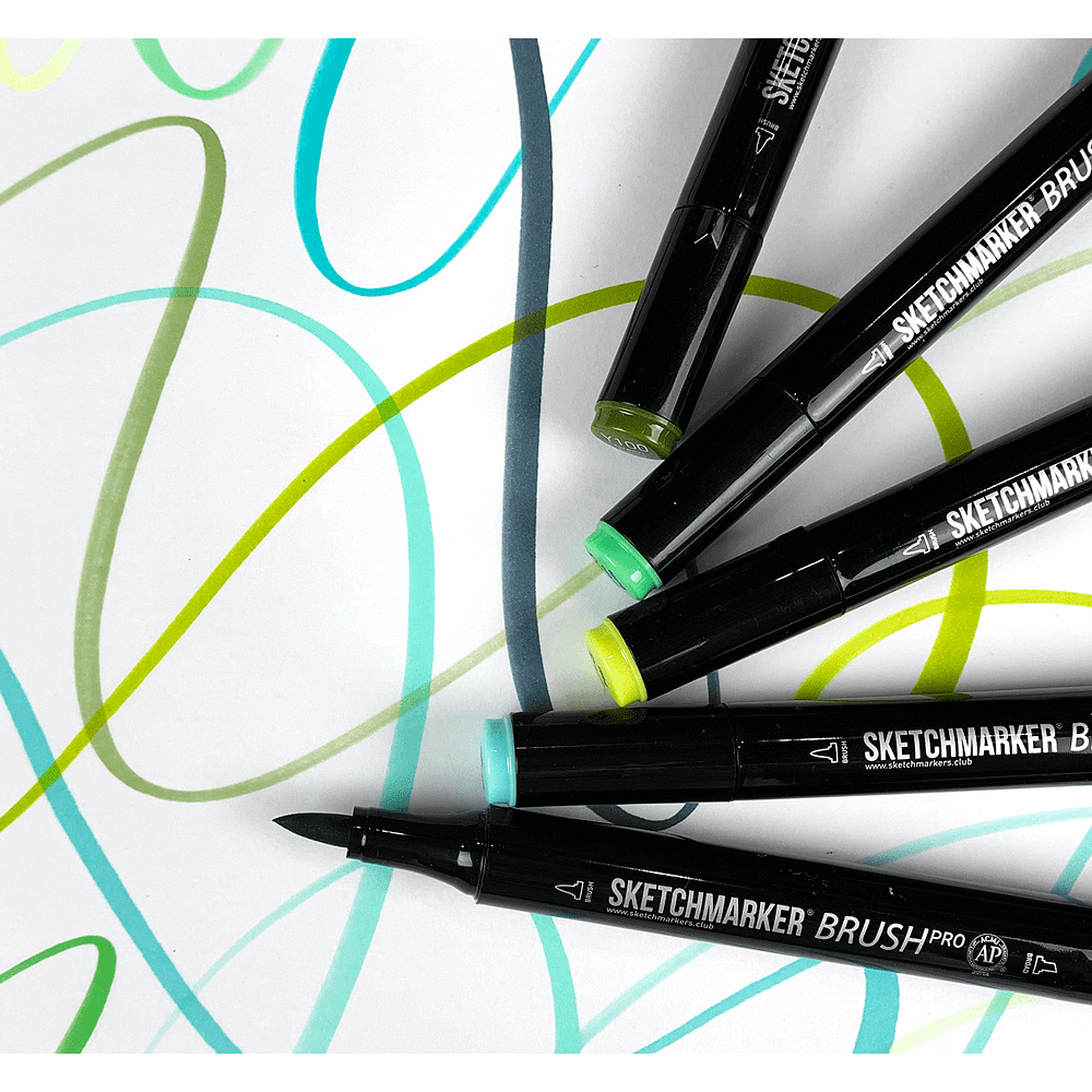 Маркер перманентный двусторонний "Sketchmarker Brush", R54 розовый снег - 5