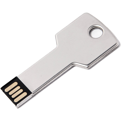 USB Flash накопитель 2.0 "Key", 16 Gb, металл, серебристый