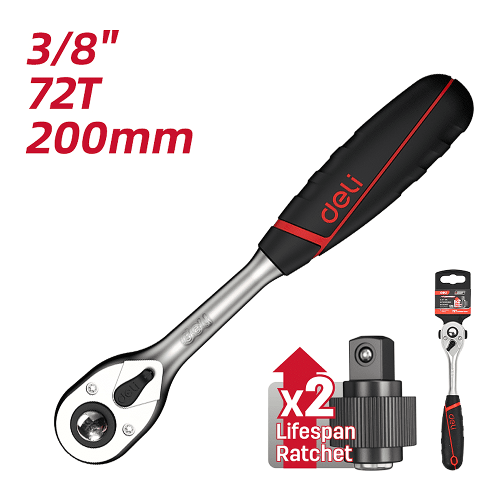 Ключ-трещотка Deli RS EDQ41802, 1/4", 150 мм, 72 зуба - 6