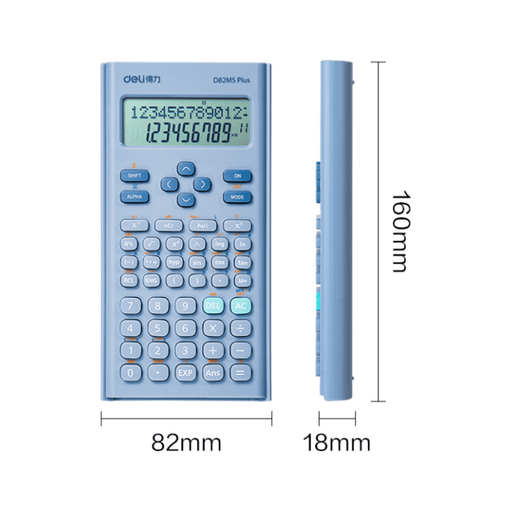 Калькулятор научный Deli Core "D82MS Plus", 240F-10+2 разряда, светло-синий  - 4