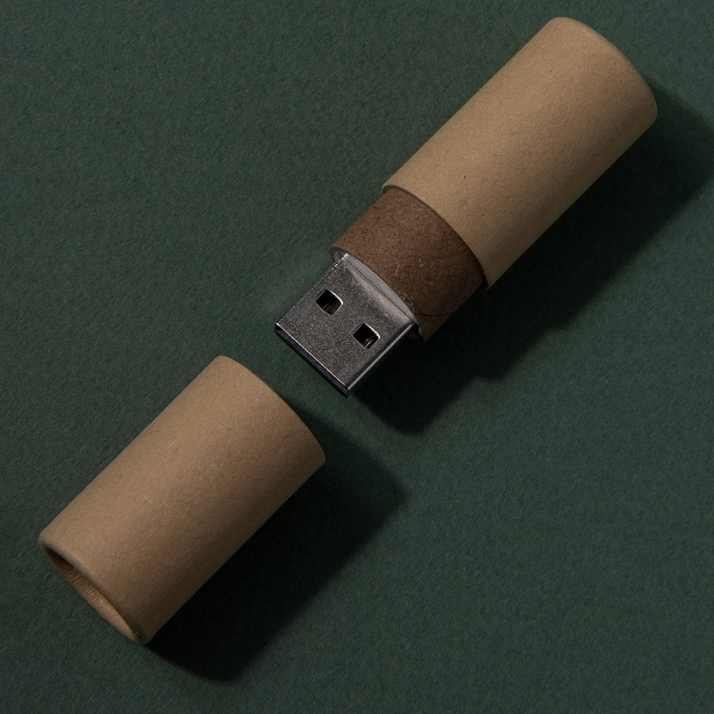 USB Flash накопитель 2.0 "Tube", 8 Gb, картон, натуральный - 4