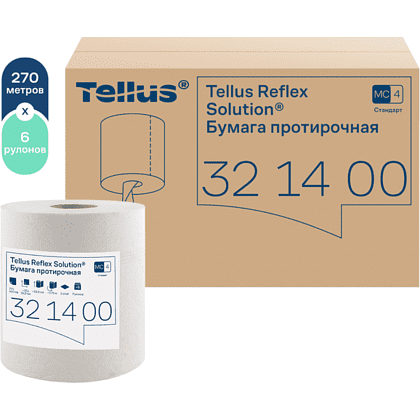 Протирочная бумага Tellus Reflex, Стандарт c центральной вытяжкой, 1 слой, 270 м, MC4 - 4