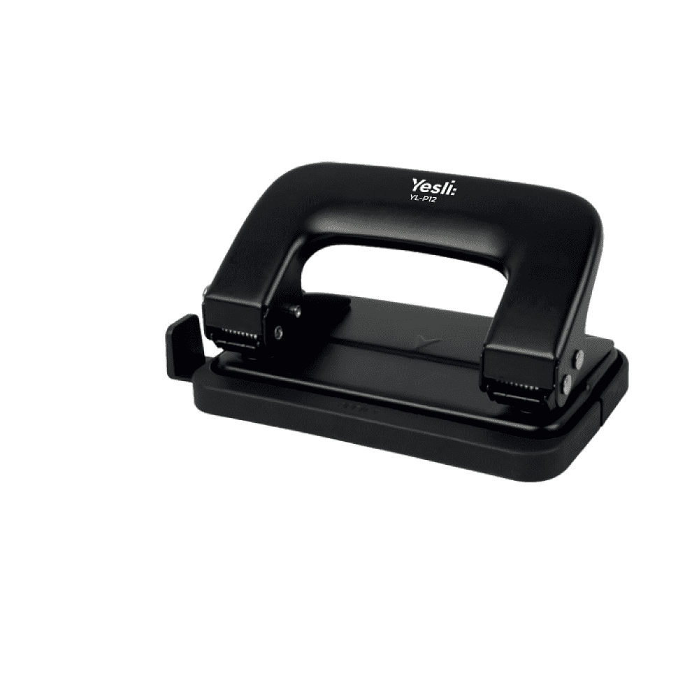 Дырокол Yesli: "YL-P12", 12 листов, черный