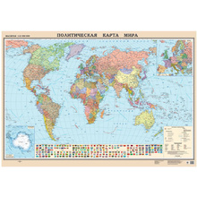 Карта настенная "Карта мира политическая" с держателем