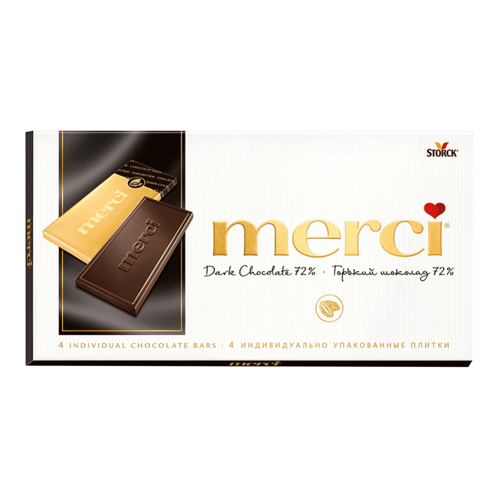 Конфеты "Merci", 100 г, горький шоколад 72 %
