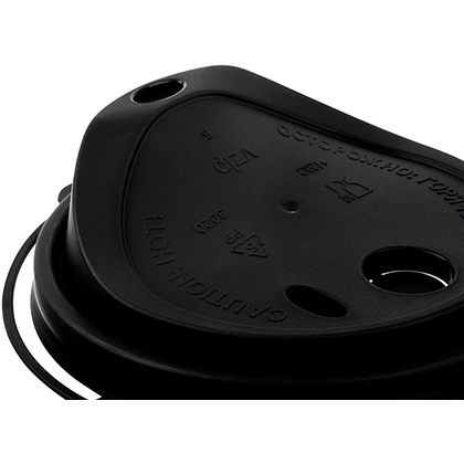 Крышка пластиковая для стаканов d=80 мм, для горячих напитков, 50 шт/упак, флип-топ, черный - 3