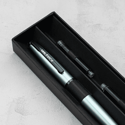 Ручка перьевая EF "Малевичъ", металл, с конвертером, набор два картриджа, бирюзовый перламутр - 7