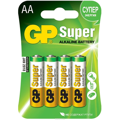 Батарейка алкалиновая GP Super Alkaline 15А LR6 АA 1.5В 15A-2CR4 