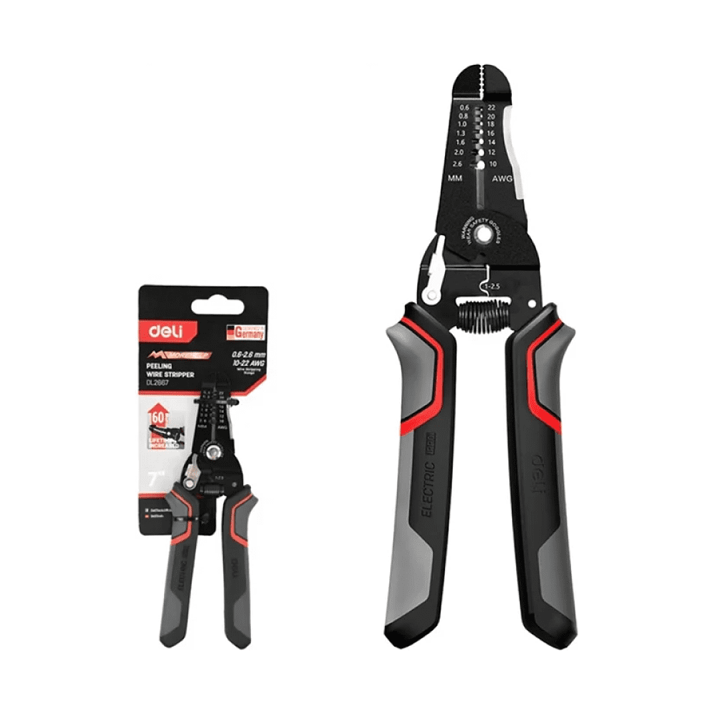 Инструмент для снятия изоляции Deli RS EDL2667, 180 мм, 0.6 - 2.6 мм - 2