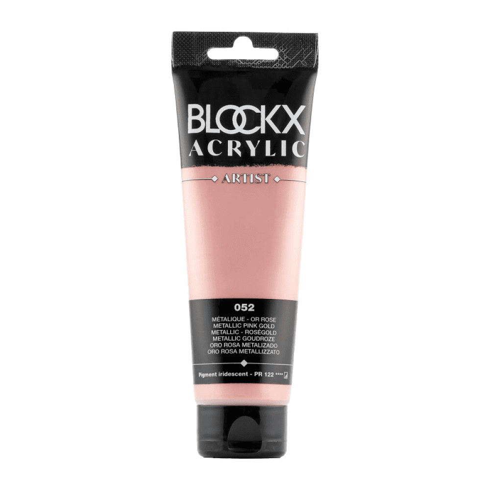 Краски акриловые "Blockx", 052 розовое золото металлик, 120 мл