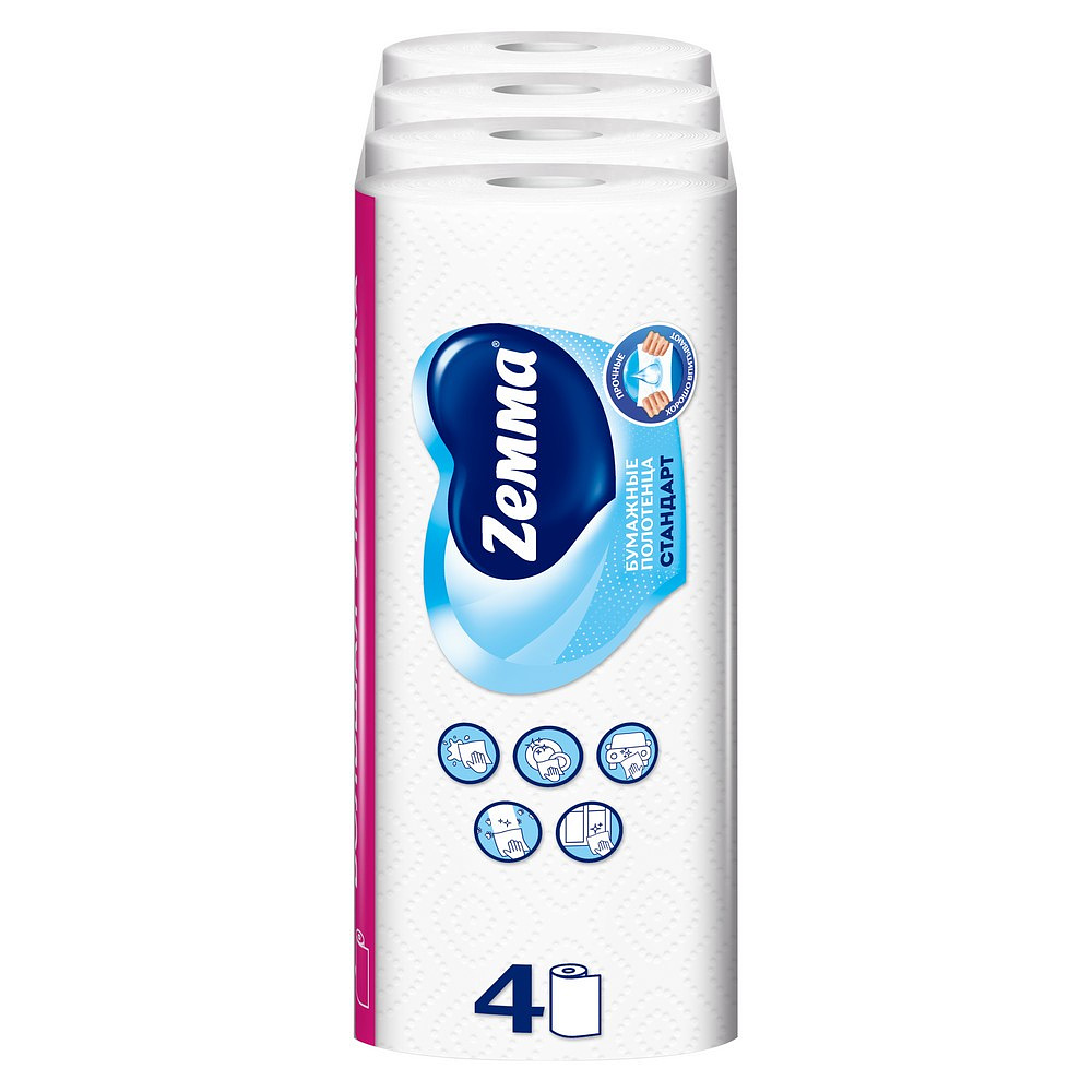 Полотенца бумажные  Zemma 4 рул, 2 слоя, цв. белый - 2