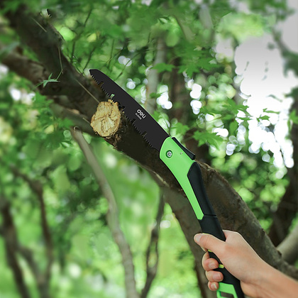 Пила садовая Deli GS EDL6006, 180 мм, складная, черный, зеленый - 6