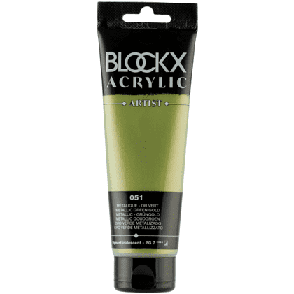 Краски акриловые "Blockx", 051 зеленое золото металлик, 120 мл