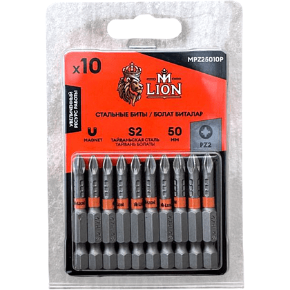 Бита стальная M-Lion MPH25010P, PH 2х50 мм, 10 шт/упак