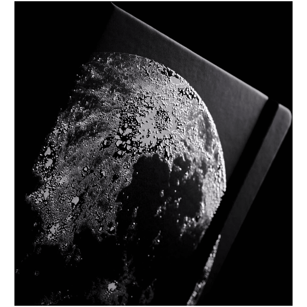 Блокнот "Cosmic moon", А5, 96 листов, линейка, на резинке, черный - 6