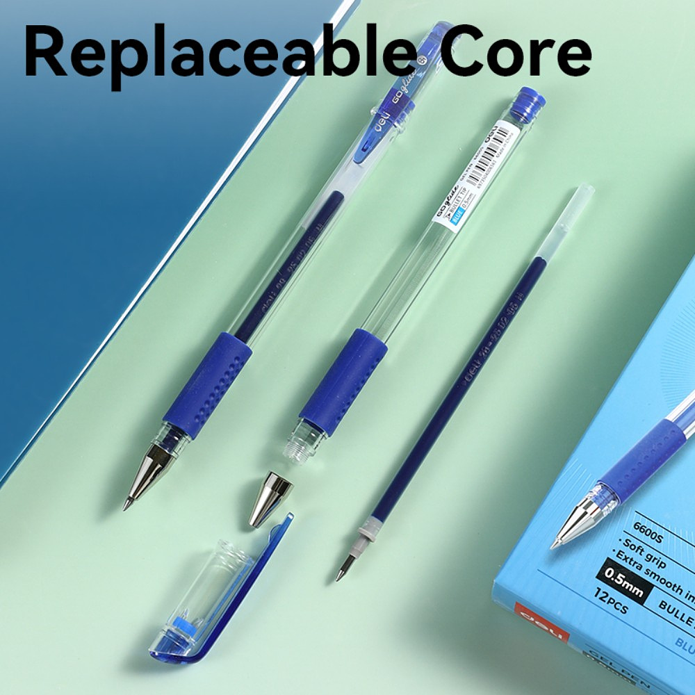 Ручка гелевая "Go Glide", 0.5 мм, прозрачный, стерж. синий - 3