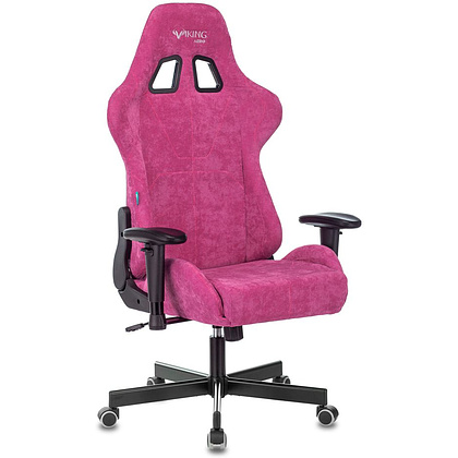 Кресло игровое Бюрократ "VIKING KNIGHT Fabric", ткань, металл, малиновый - 6
