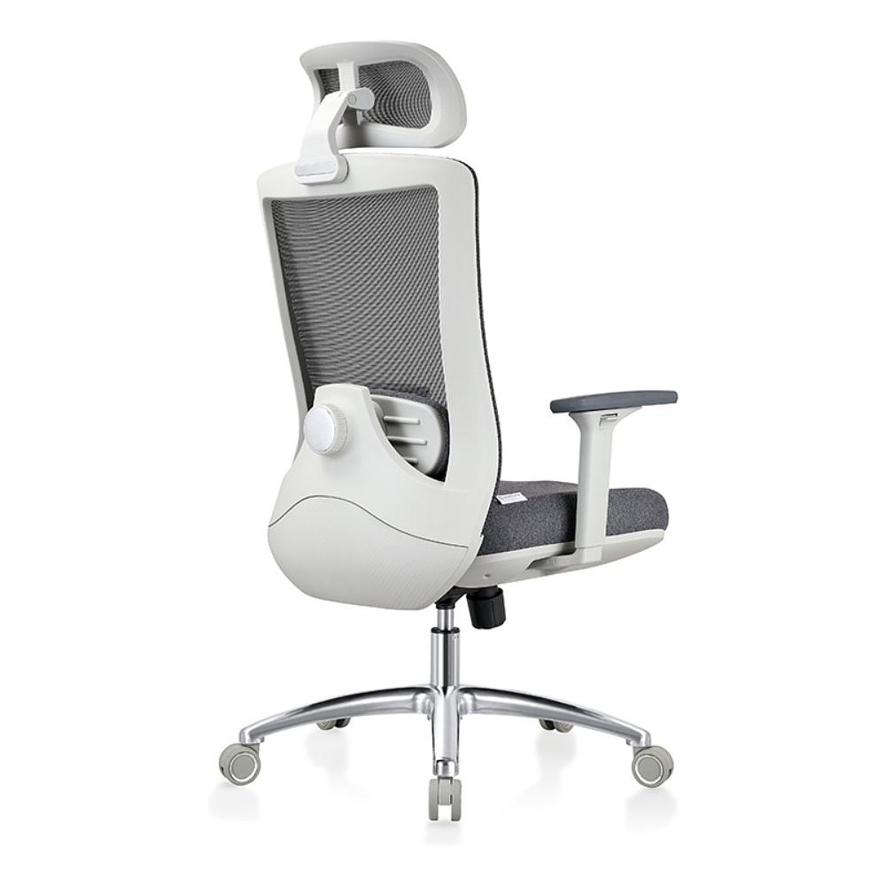 Кресло для руководителя EVOLUTION "ERGO PRIME", ткань, сетка, алюминий, серый - 4