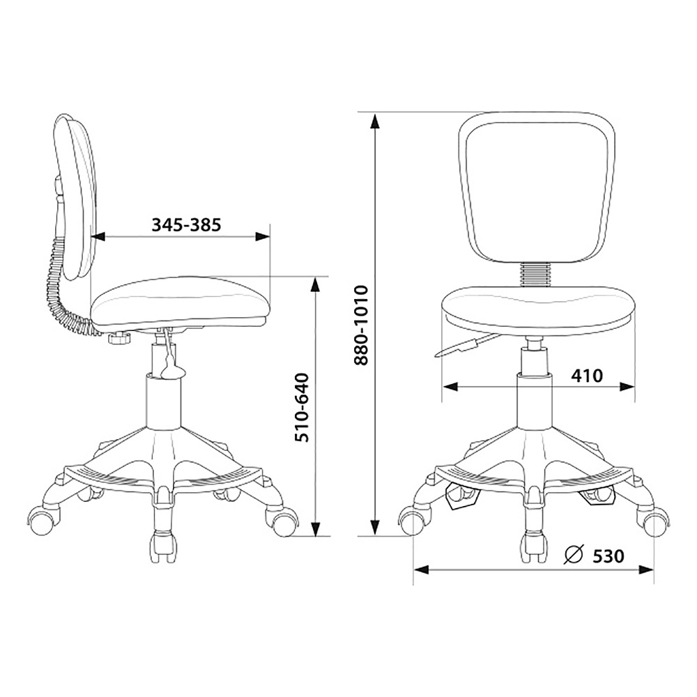 Кресло детское "Бюрократ CH-W204/F", ткань, пластик, голубой Sticks 06 - 6