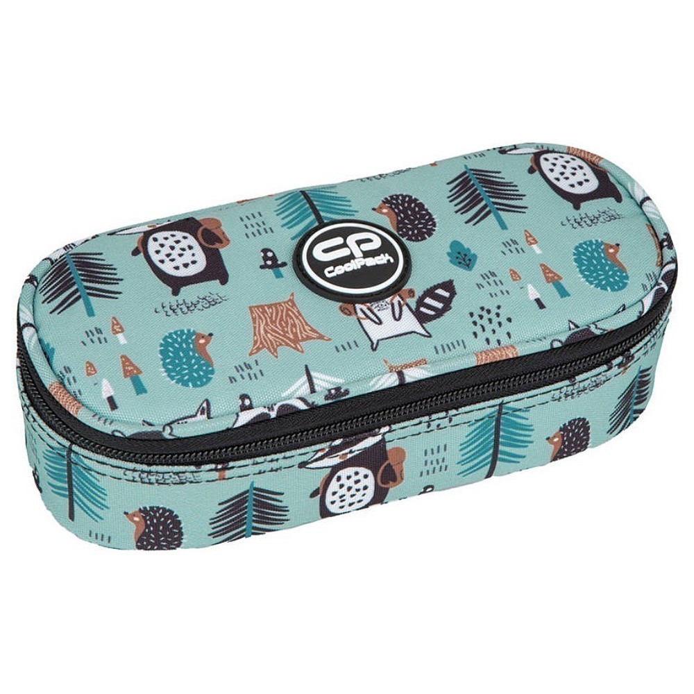Пенал CoolPack "Shoppy", 1 отделение, голубой, черный