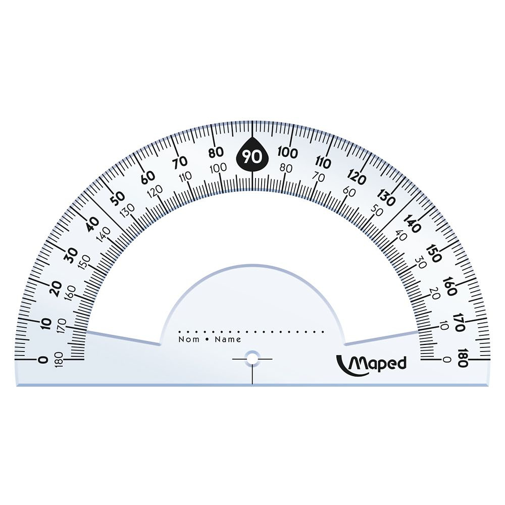 Набор чертежный "Maped": линейка 15 см, треугольник 45 и 60 гр, транспортир 180 гр, прозрачный - 2