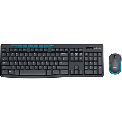 Комплект клавиатура и мышь "Logitech MK275", черный, синий