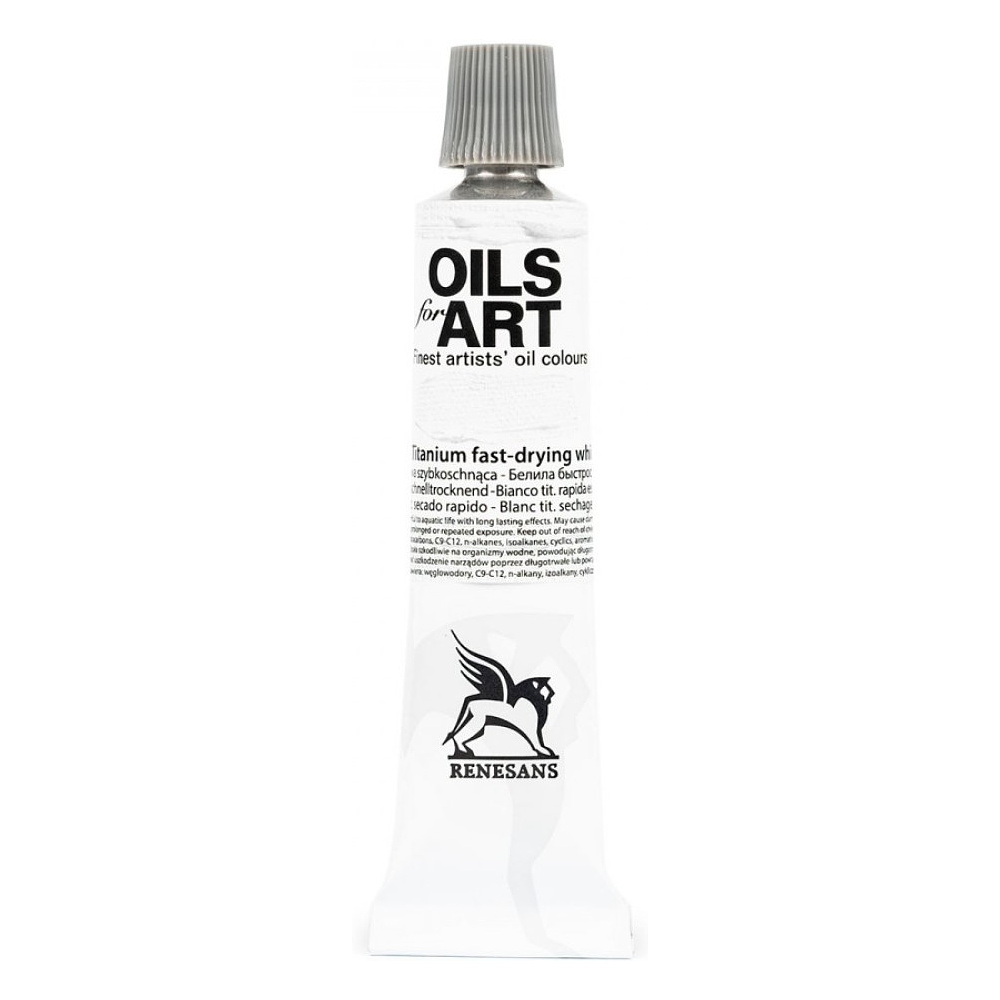 Краски масляные Renesans "Oils for art", 51 белила супер титановые, 20 мл, туба